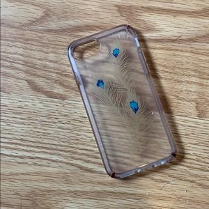 Clear peacock phone case.